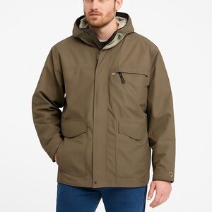 Eastern Mountain Sports Men's Tan Hooded Raincoat